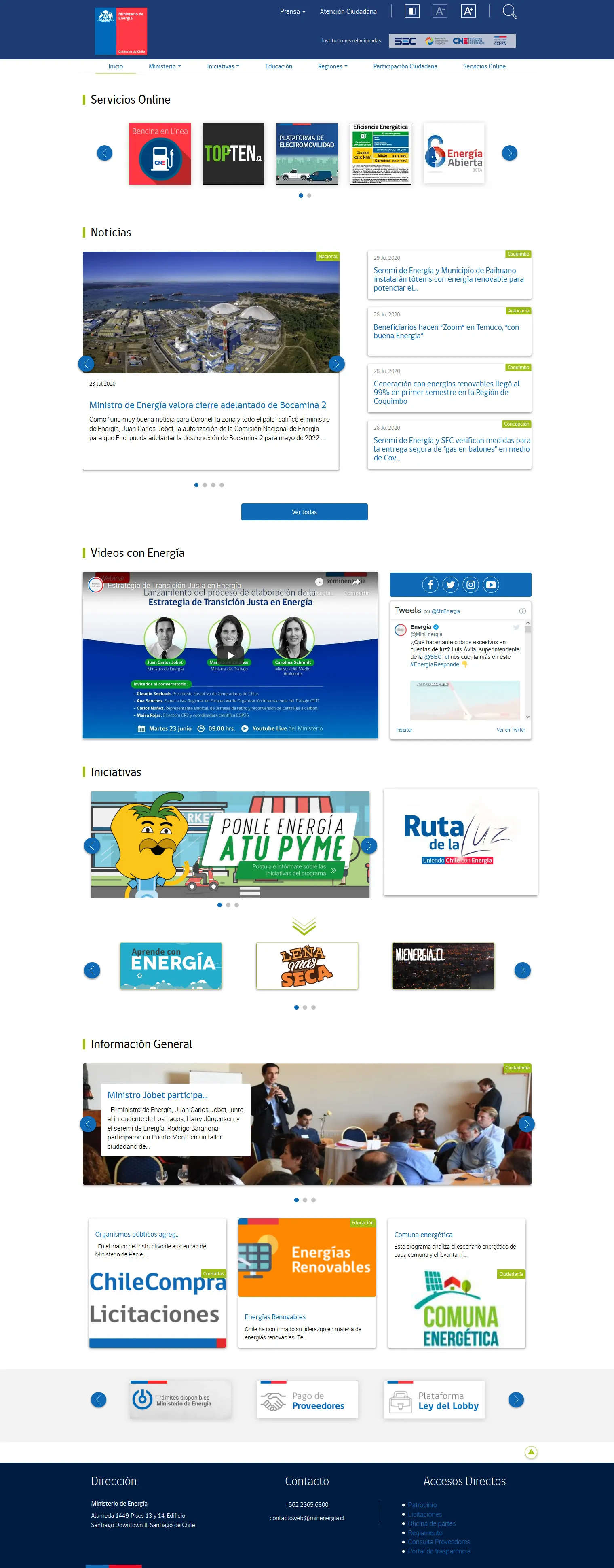 imagen Sitio web Ministerio de Energía