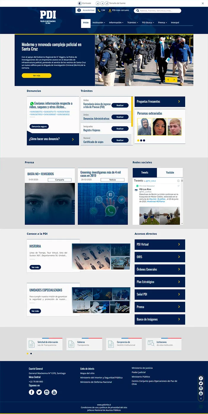 imagen Accesibilidad sitio web PDI