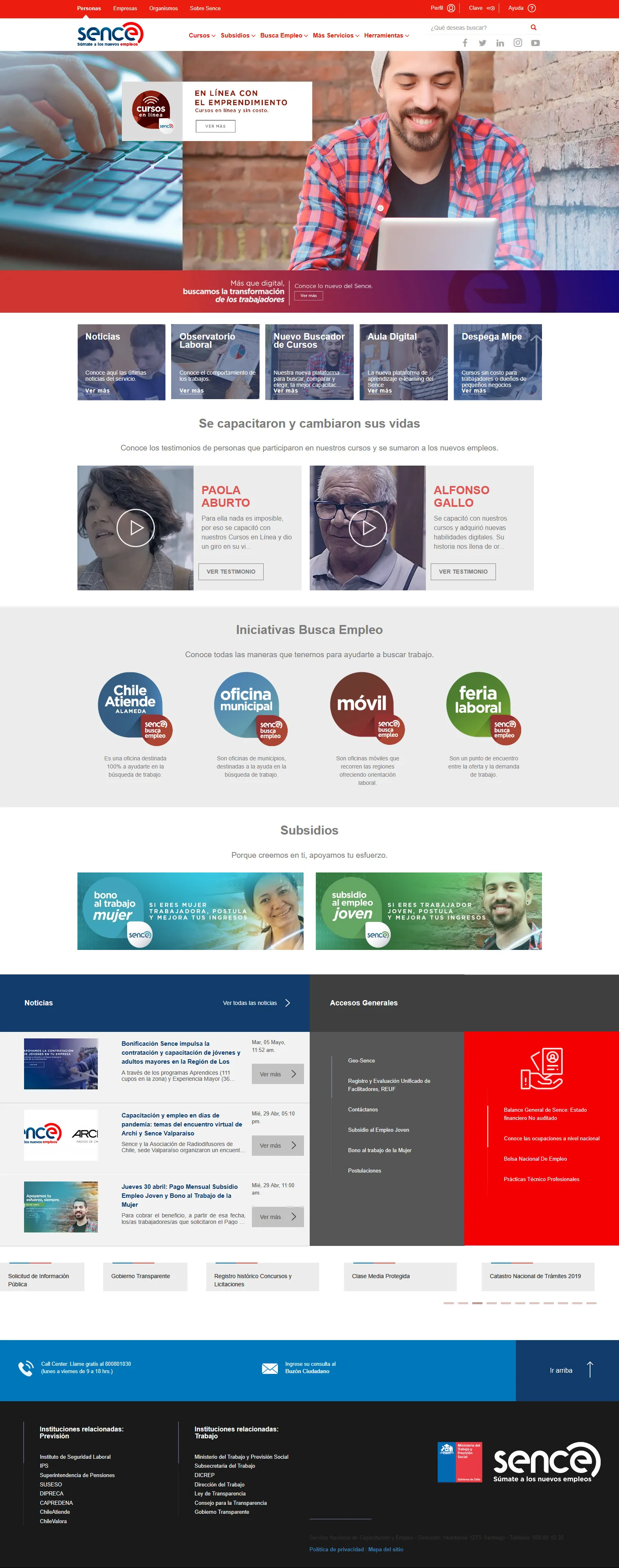 Portadas Sitio Web SENCE