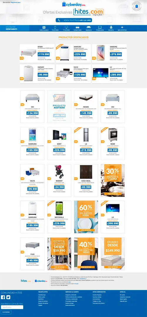 imagen Cyberday Hites.com versión 2016