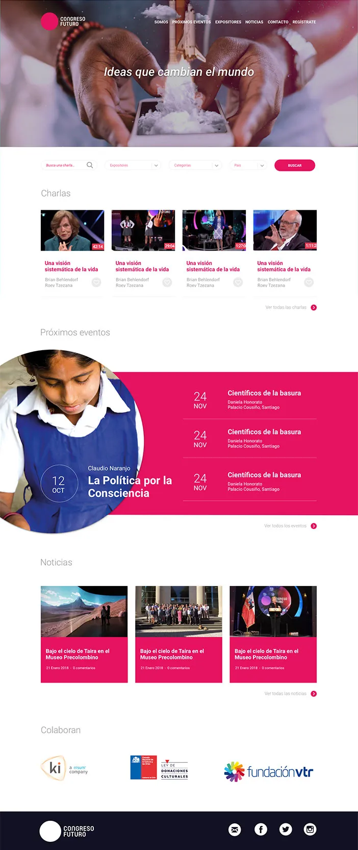 Sitio web Congreso Futuro versión 2019