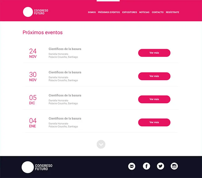 imagen 1 - Sitio web Congreso Futuro versión 2019